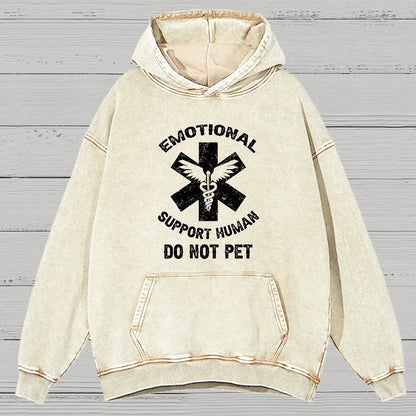 Emotional Support Human Do Not Pet Vintage Distressed Hoodie