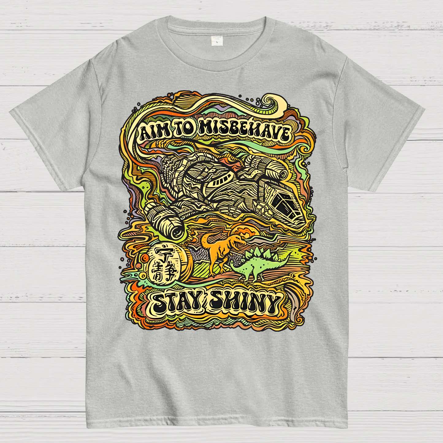 Aim to Misbehave, Stay Shiny Geek T-Shirt