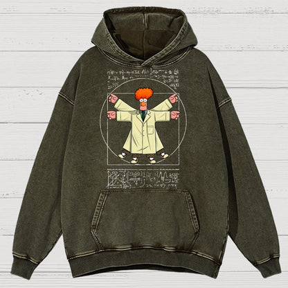 Vitruvian Puppet Vintage Distressed Hoodie