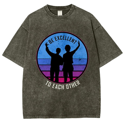 Be Excellent To Each Other 80s Vintage Distressed T-shirt