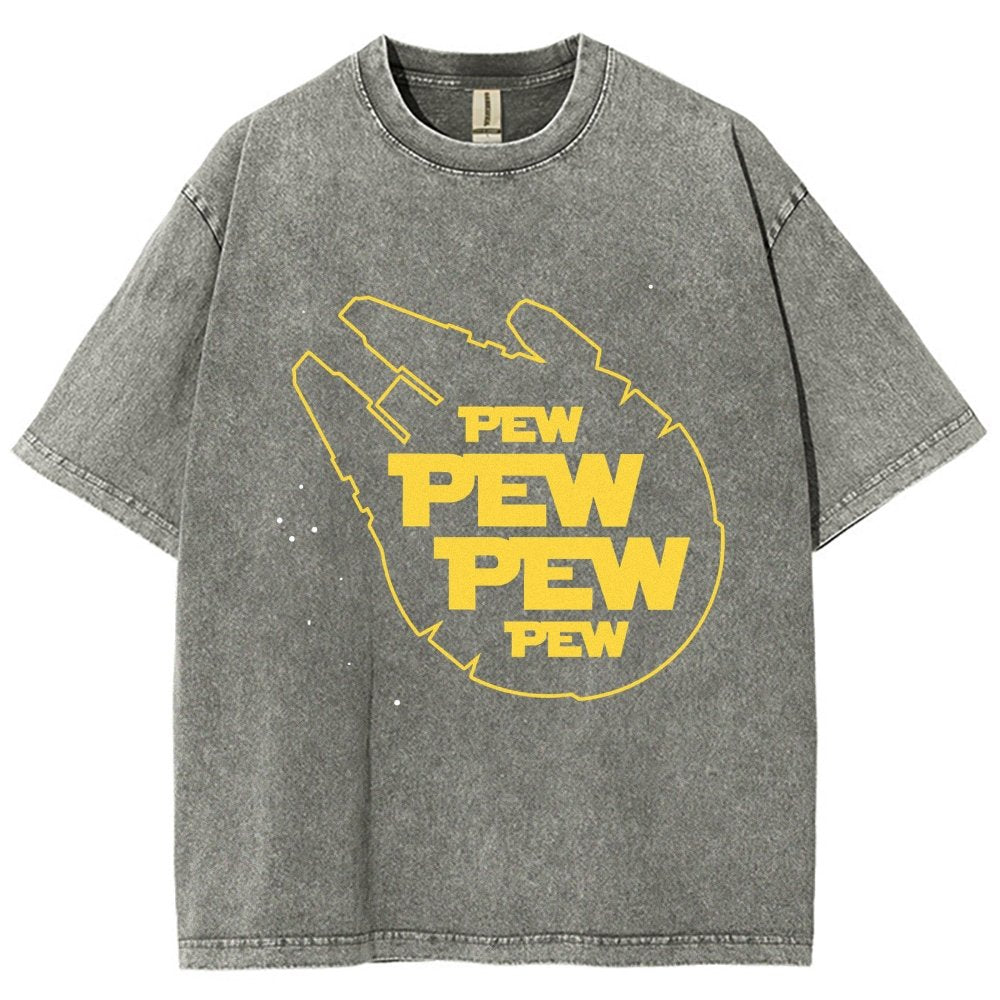 Pew Pew Starship Vintage Distressed T-shirt