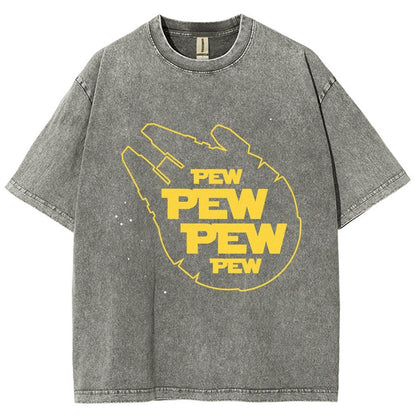 Pew Pew Starship Vintage Distressed T-shirt