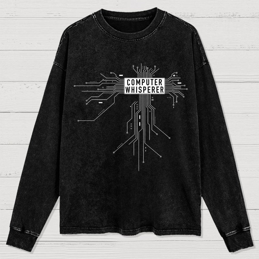 Computer Whisperer Washed Long Sleeve Tee