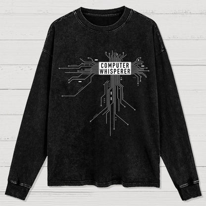 Computer Whisperer Washed Long Sleeve Tee