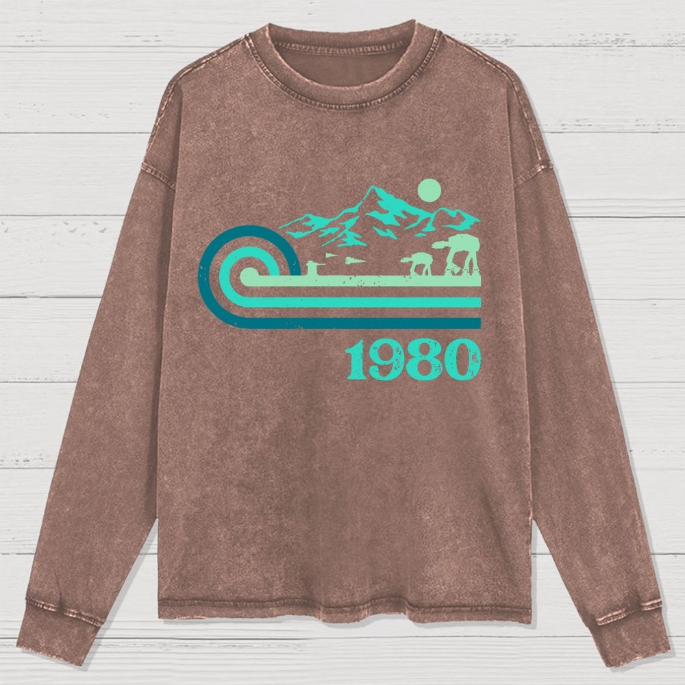 Retro Vintage Base Washed Long Sleeve Tee