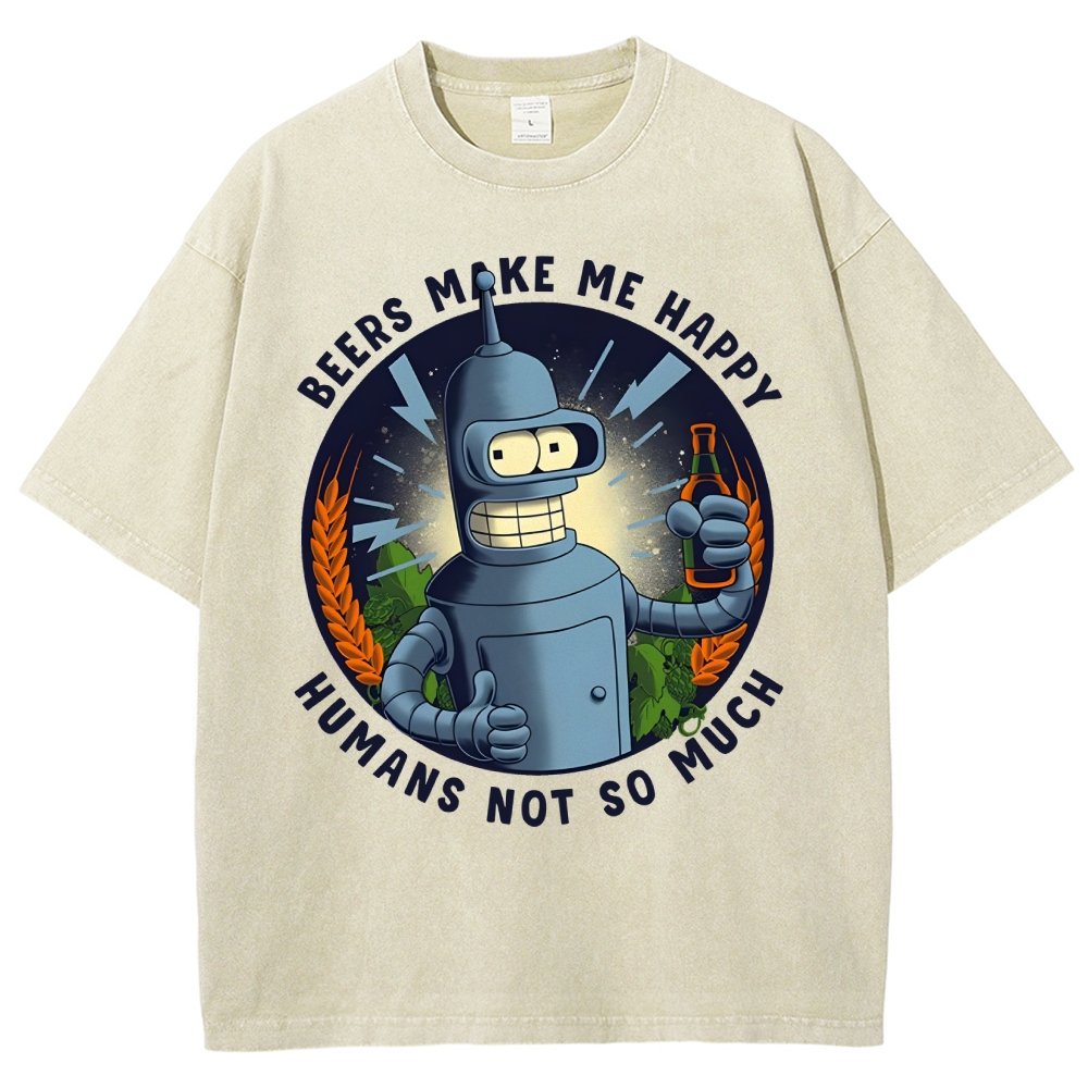 Beers Make Me Happy Vintage Distressed T-shirt