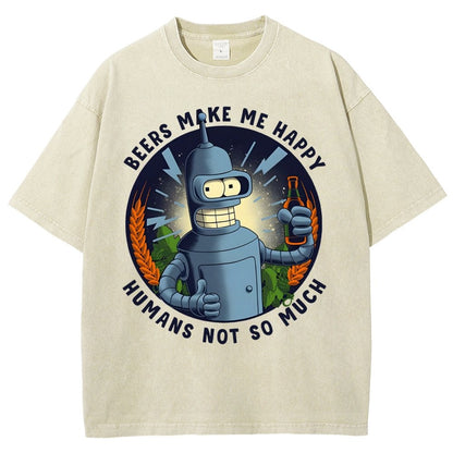 Beers Make Me Happy Vintage Distressed T-shirt