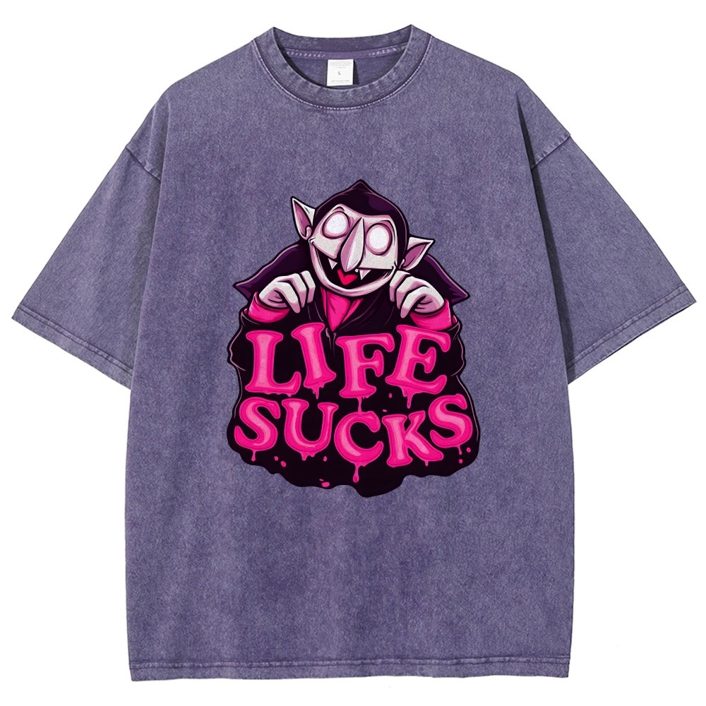 Life Sucks  Vintage Distressed T-shirt