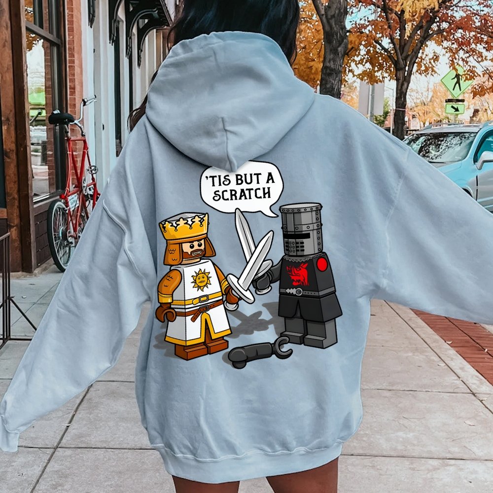 King Vs Knight Printed Back Unisex Cotton Hoodie