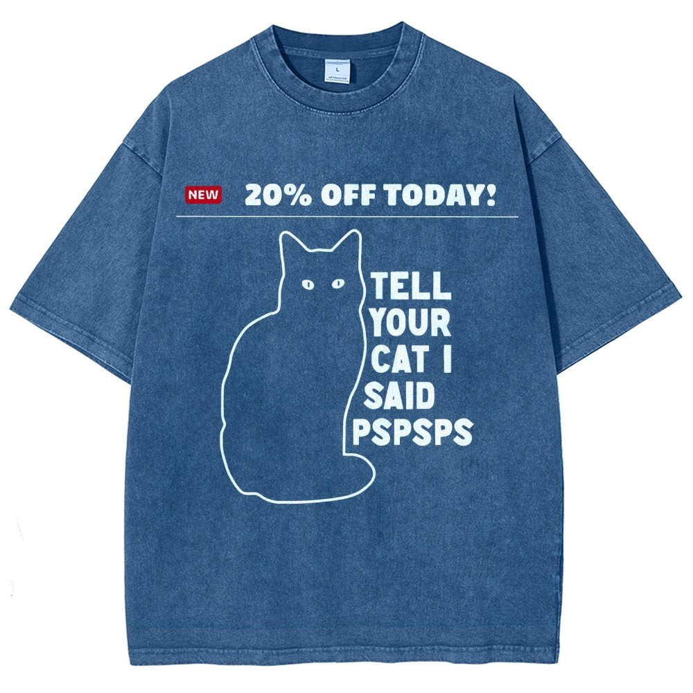 Tell Your Cat Vintage Distressed T-shirt