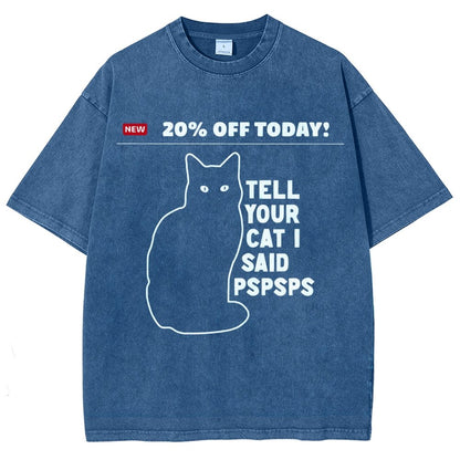 Tell Your Cat Vintage Distressed T-shirt