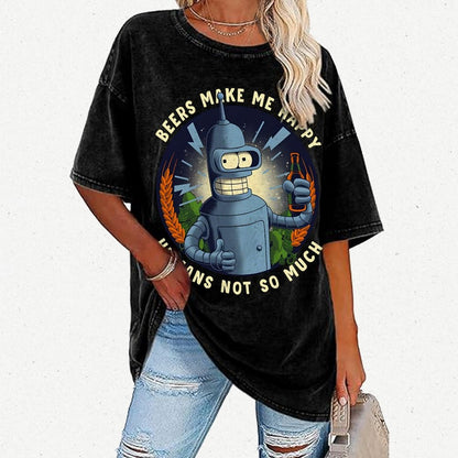 Beers Make Me Happy Vintage Distressed T-shirt