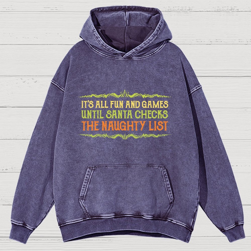 The Naughty List Vintage Distressed Hoodie