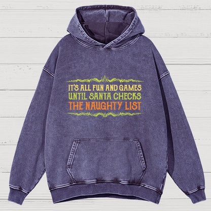 The Naughty List Vintage Distressed Hoodie