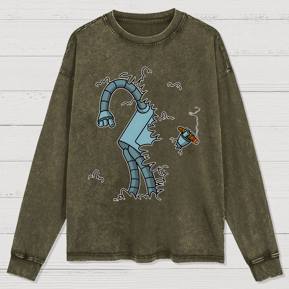 Bite My Shiny Metal Rod Washed Long Sleeve Tee