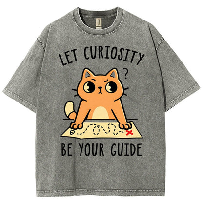 Let Curiosity Be Your Guide Vintage Distressed T-shirt