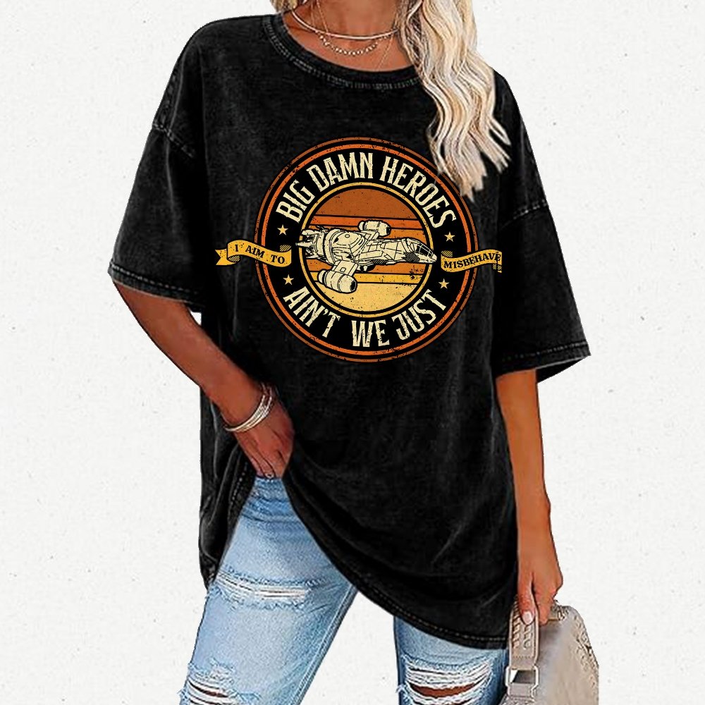 Big Damn Retro Heroes Vintage Distressed T-shirt