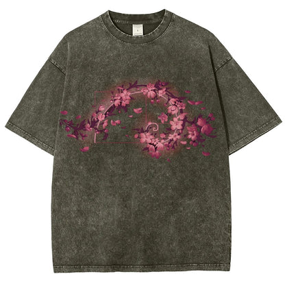 Golden Sakura Season Vintage Distressed T-shirt