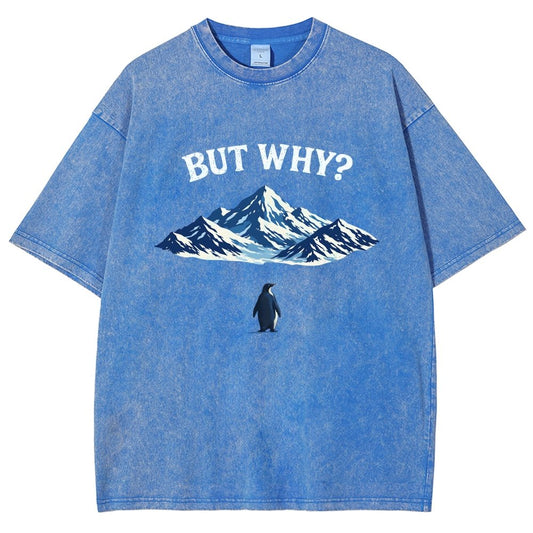 But Why Penguin Vintage Distressed T-shirt