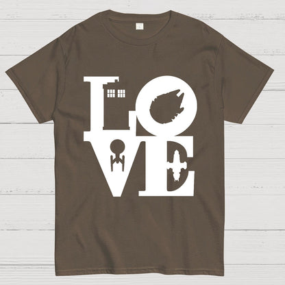 I Love SciFi Black Geek T-Shirt