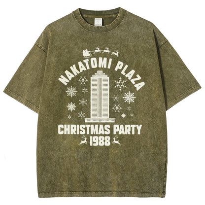 Nakatomi Christmas Party Vintage Distressed T-shirt