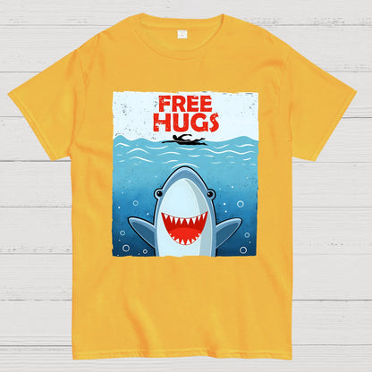 Free Shark Hugs Geek T-Shirt
