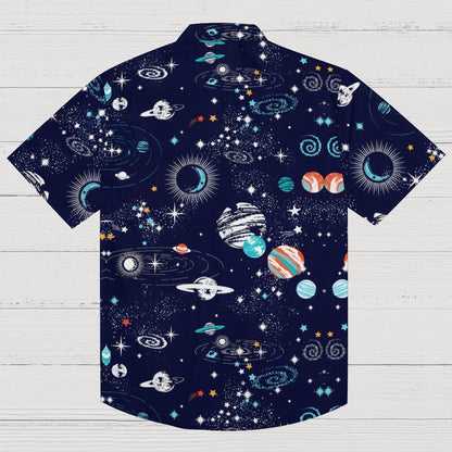 Universe Space Planet Print Geek Hawaiian Shirt