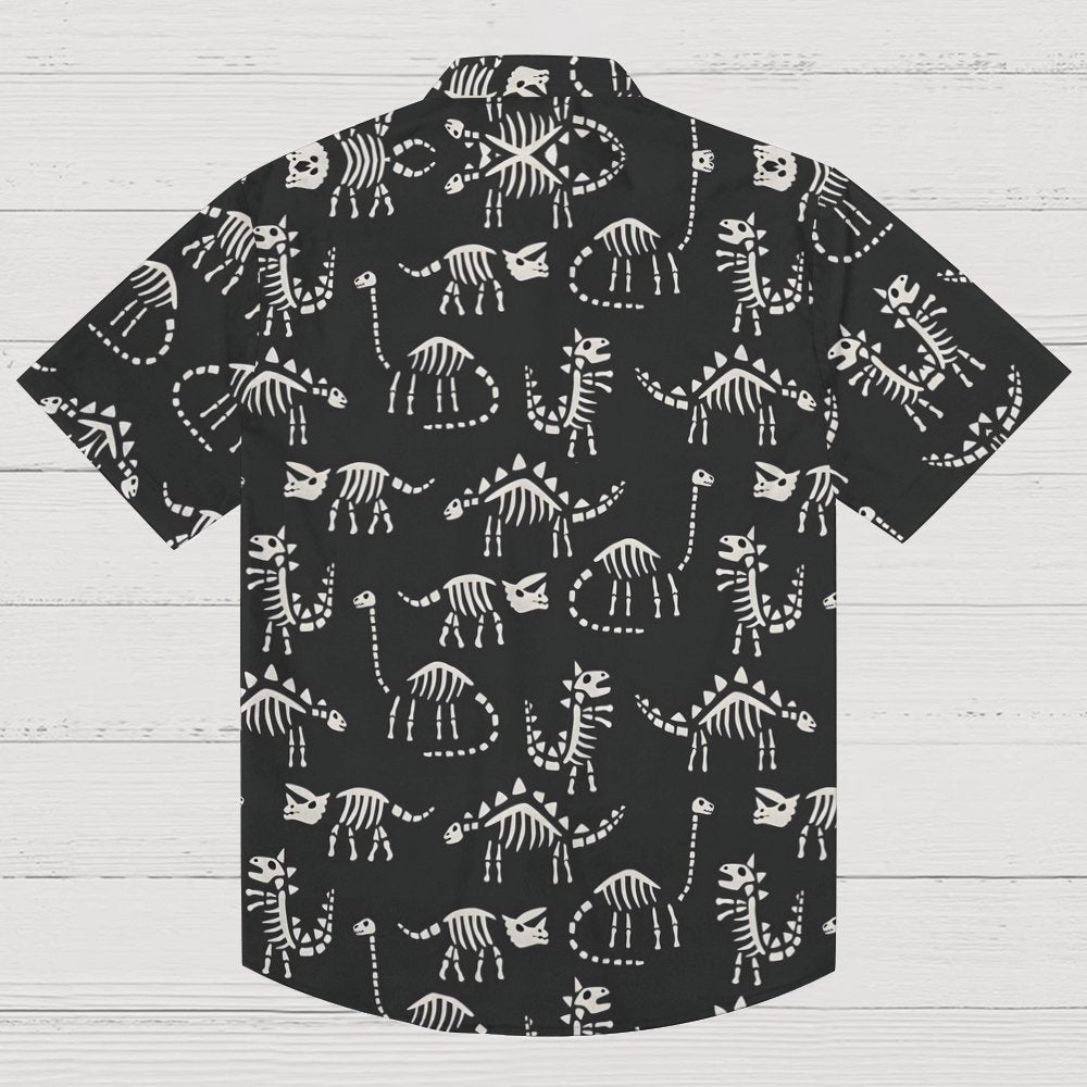 Dinosaur skeleton pattern Geek Hawaiian Shirt