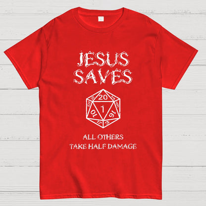Jesus Saves Berryse che tales 4 posts of damage Geek T-Shirt