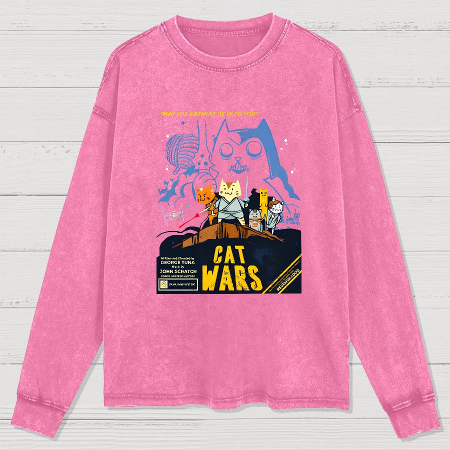 Cat Wars，Revenge of The Dog Washed Long Sleeve Tee