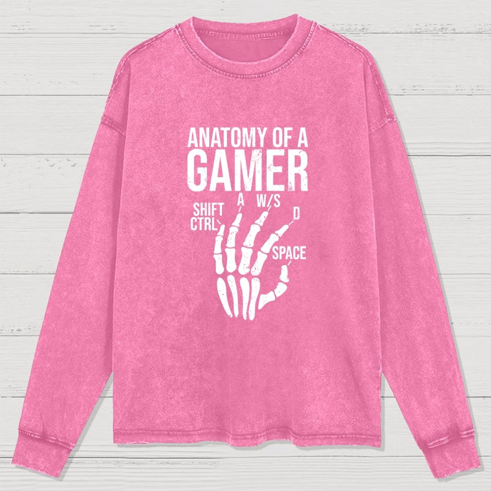 Anatomy of A Gamer Washed Long Sleeve Tee