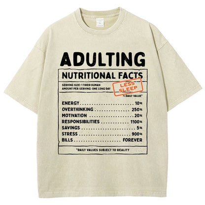 Adulting Facts Vintage Distressed T-shirt