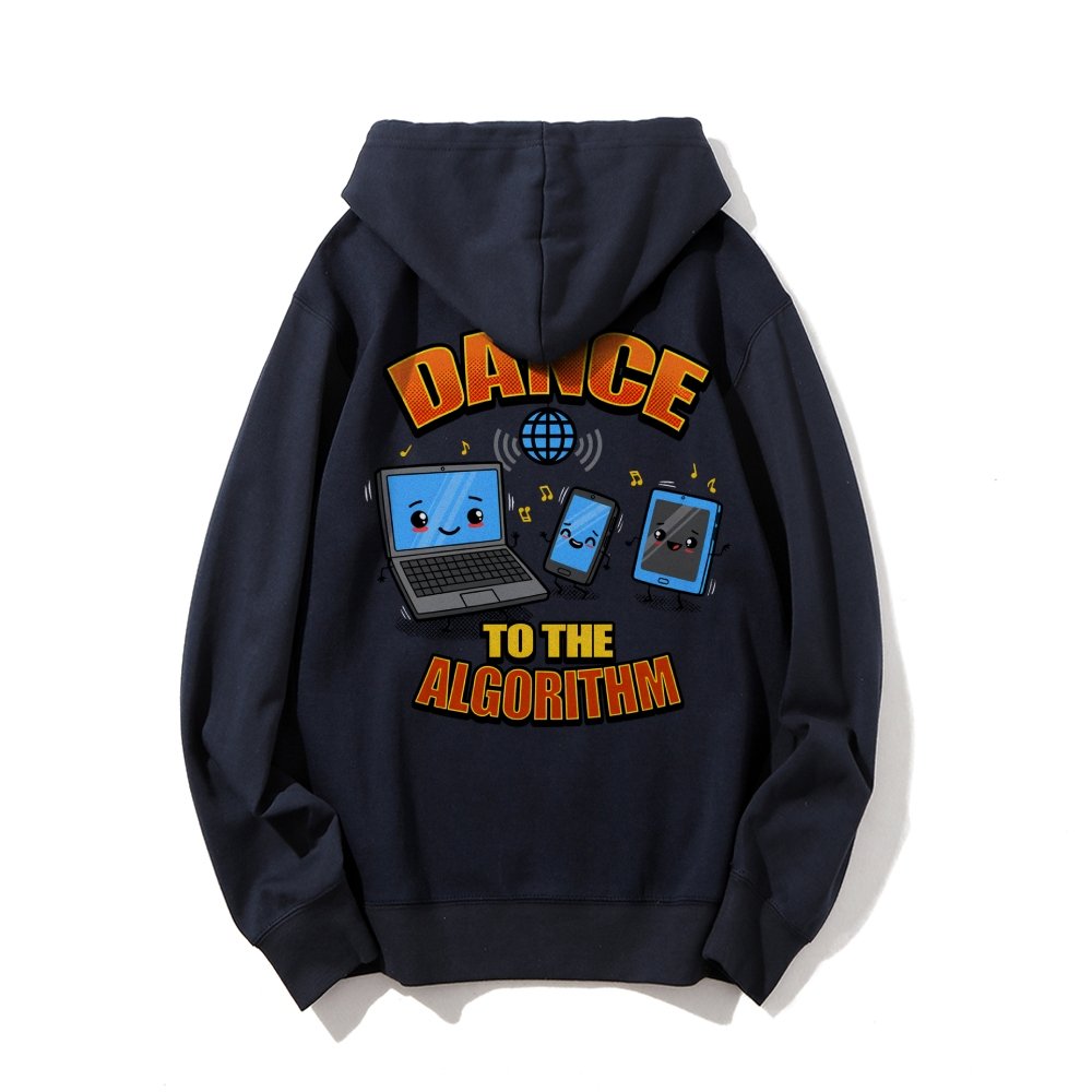 Dance To The Algorithm Funny Printed Back Unisex Cotton Hoodie