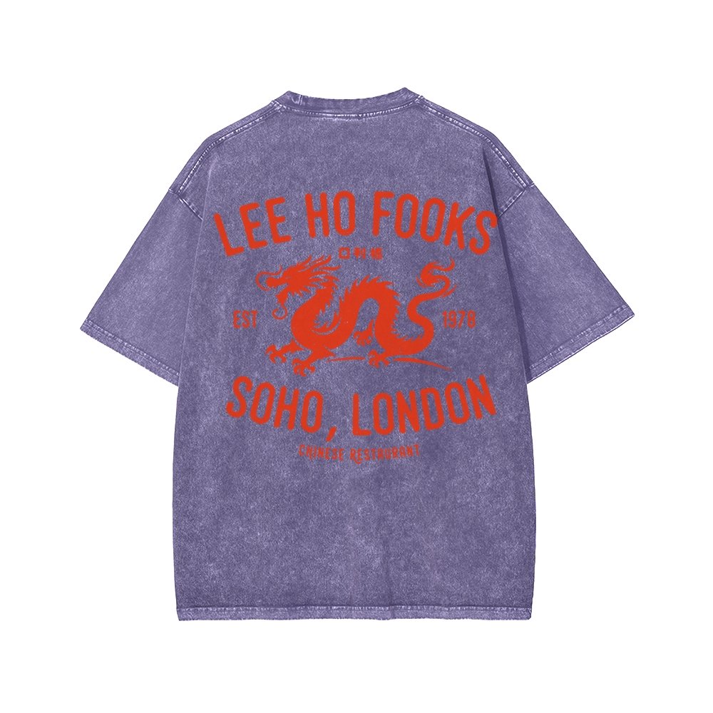 Lee Ho Fooks Front And Back Printing Washed T-shirt