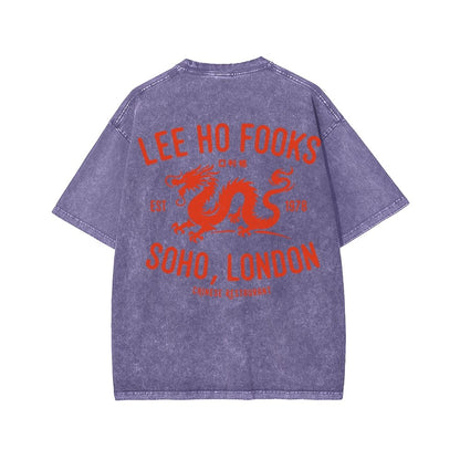 Lee Ho Fooks Front And Back Printing Washed T-shirt