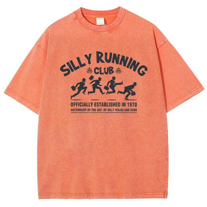 Funny Silly Running Club Vintage Distressed T-shirt