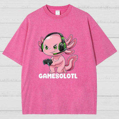 Gamer Axolotl Vintage Distressed T-shirt