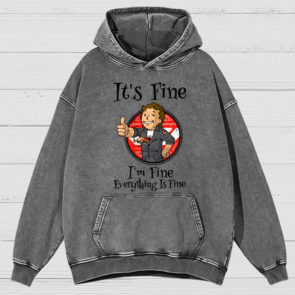I'M Fine Everything Is Fine Vintage Distressed Hoodie