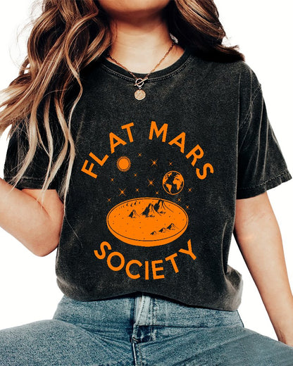 Flat Mars Society Nerdy Vintage Distressed T-shirt