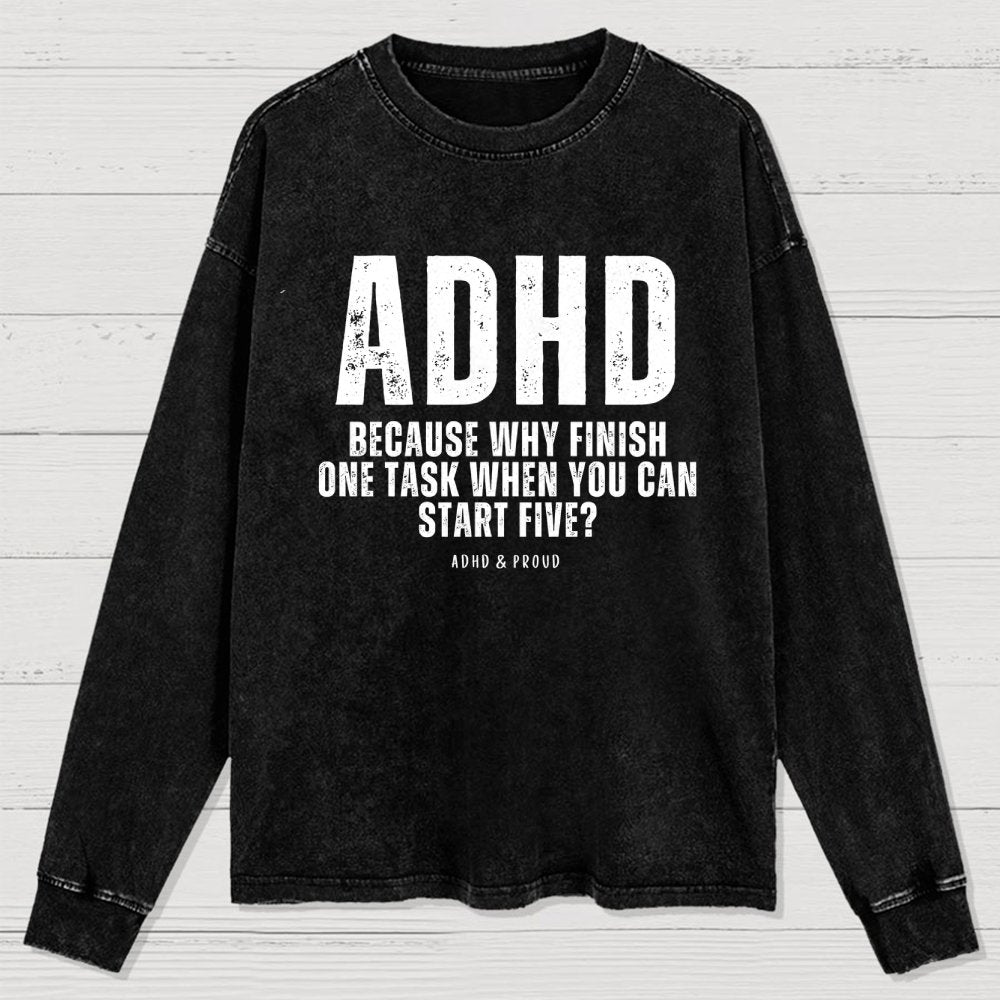 ADHD Washed Long Sleeve Tee