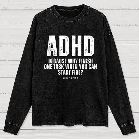 ADHD Washed Long Sleeve Tee
