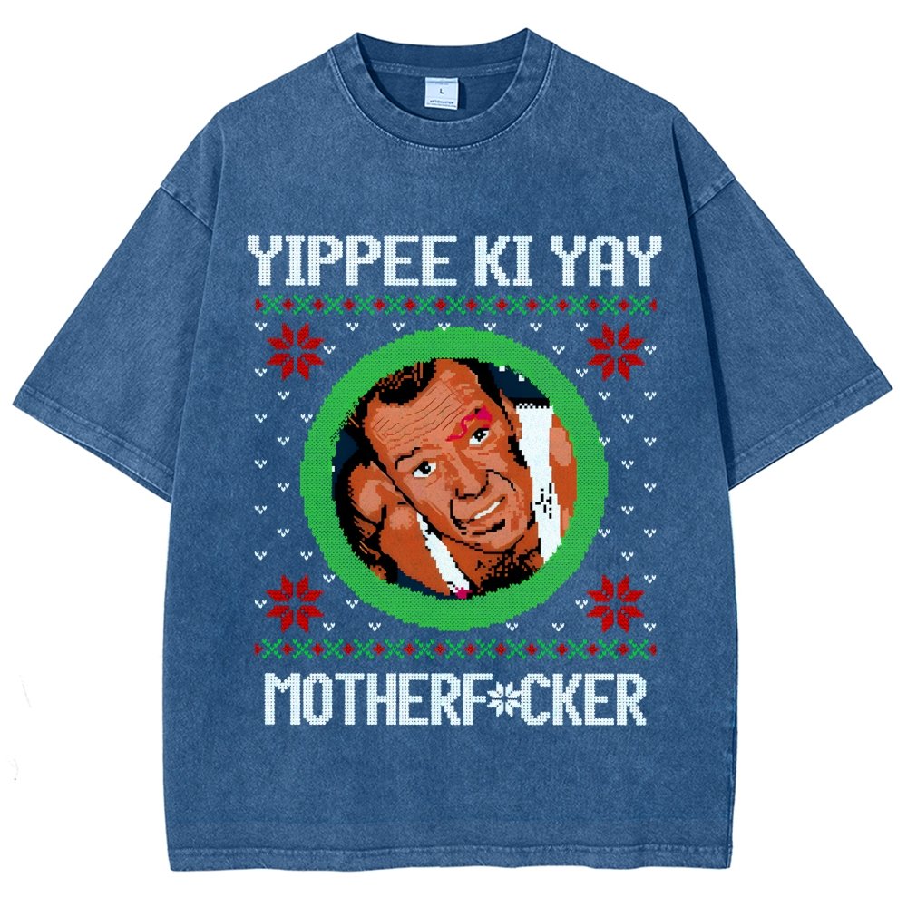Yippee Ki Yay Motherf Cker Vintage Distressed T-shirt