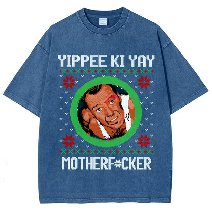 Yippee Ki Yay Motherf Cker Vintage Distressed T-shirt