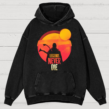 Legends Never Die Vintage Distressed Hoodie