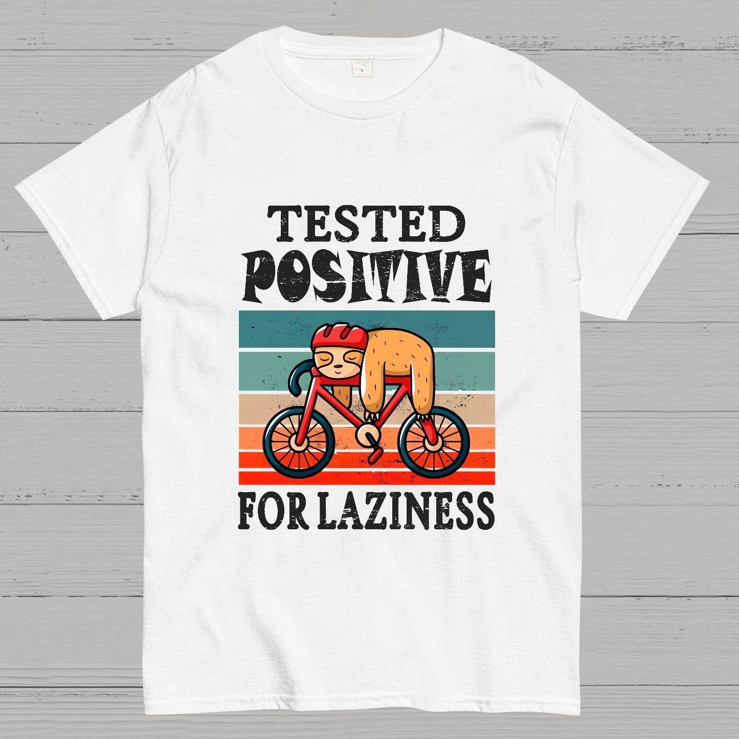 Tested Positive For Laziness Sloth On Bicycle By Sal71 Geeky T-Shirt