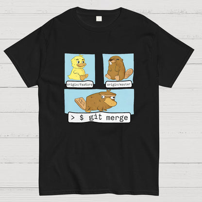 Git Merge Programmer Geeky T-Shirt