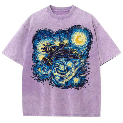 Starry Flight Vintage Distressed T-shirt