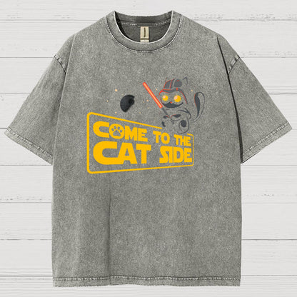 Come To The Cat Side Vintage Distressed T-shirt