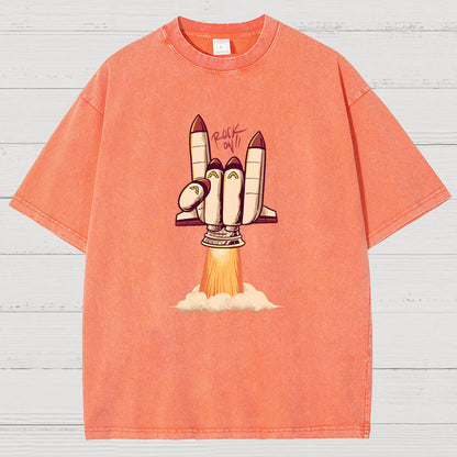 Rock On Rocket  Vintage Distressed T-shirt