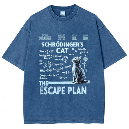 Schrödinger's Cat Escape Plan Vintage Distressed T-shirt